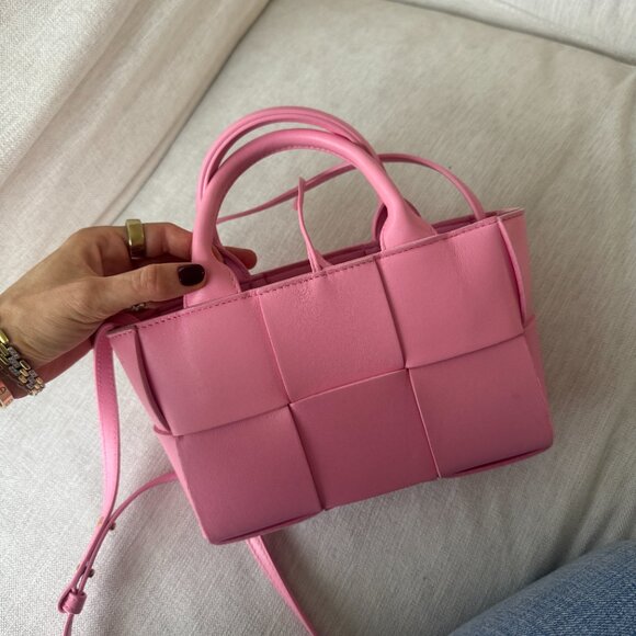 Bottega Veneta Pink Intrecciato Lambskin Candy Arco Tote - Picture 15 of 15